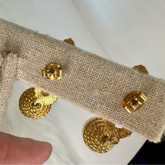 Vintage Avon Celtic Knot w Drop Faux Pearl Pierced Earrings, Gold-Tone - Picture 8 of 8